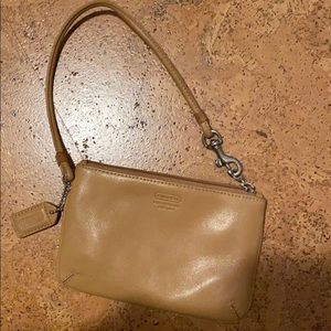 Tan Coach Wristlet